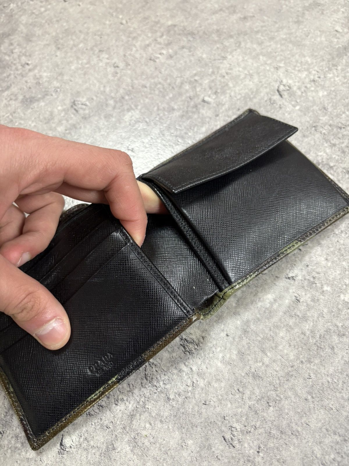 Prada PRADA Leather Camo Bifold Wallet Size ONE SIZE - 9 Thumbnail