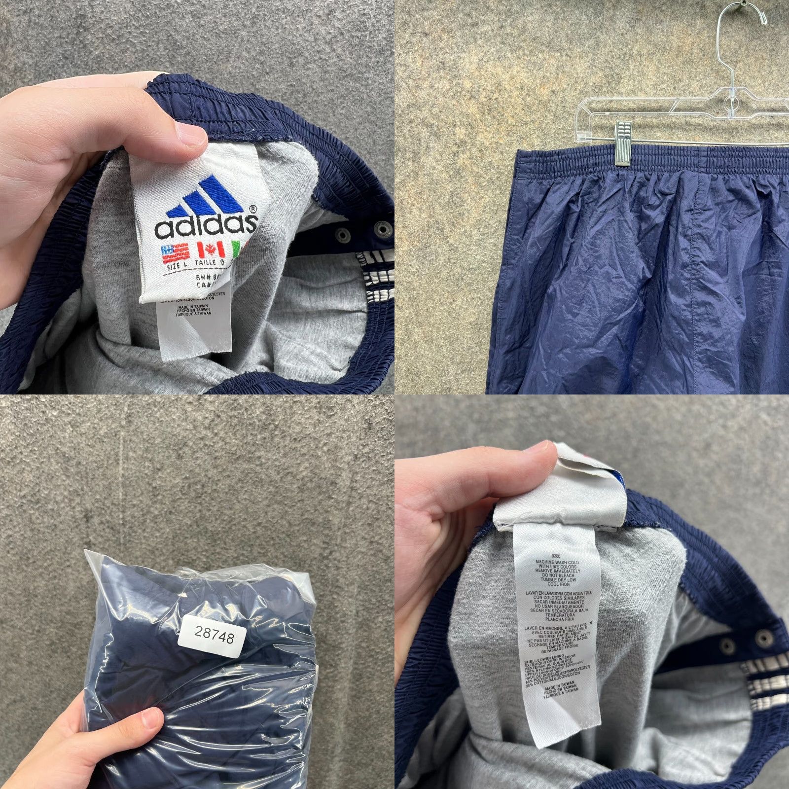 Adidas VINTAGE Adidas Pants Men Large Blue Navy Windbreaker Lined Trefoil Windbreaker Pants Man Large Blue Navy 90s? 2000s? Size US 33 - 8 Thumbnail