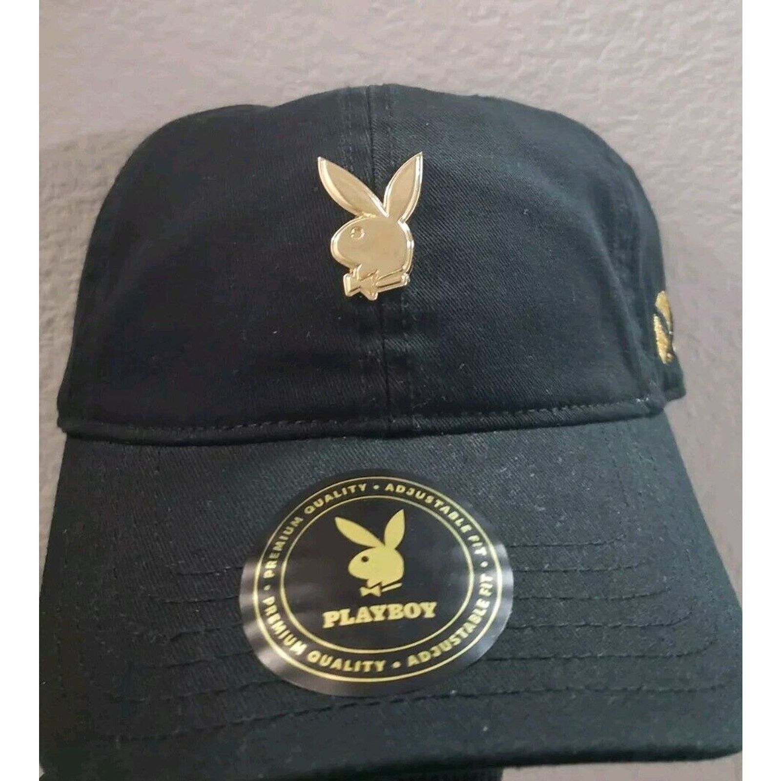 Lids Playboy Hat Cap Dad Hat Strapback Gold Logo Black Bunny Lids Size ONE SIZE - 1 Thumbnail