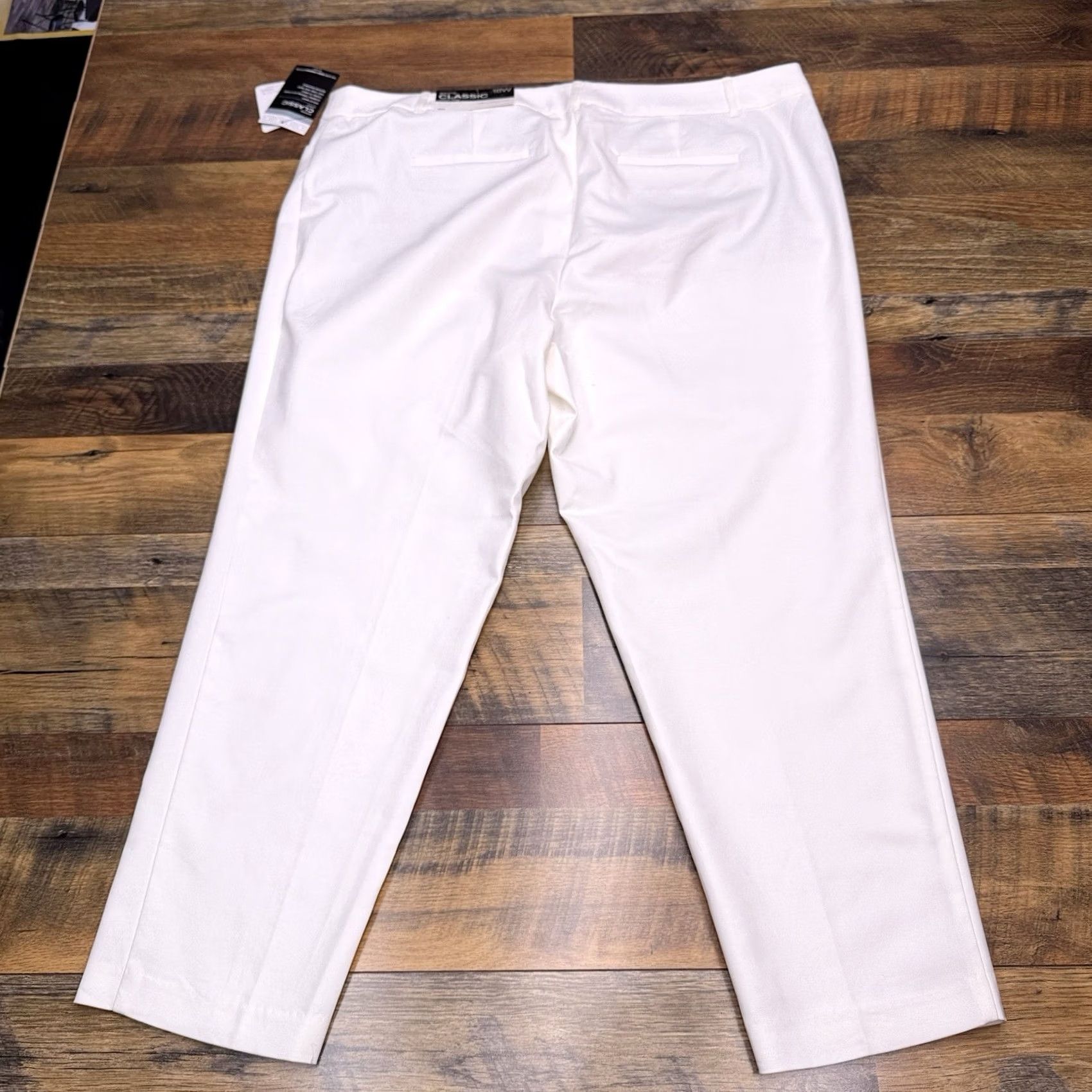 Liz Claiborne Liz Claiborne Emma Classic Slim Leg Pants Womens 18W White High Rise Career New Size 40" / US 18 - 3 Thumbnail