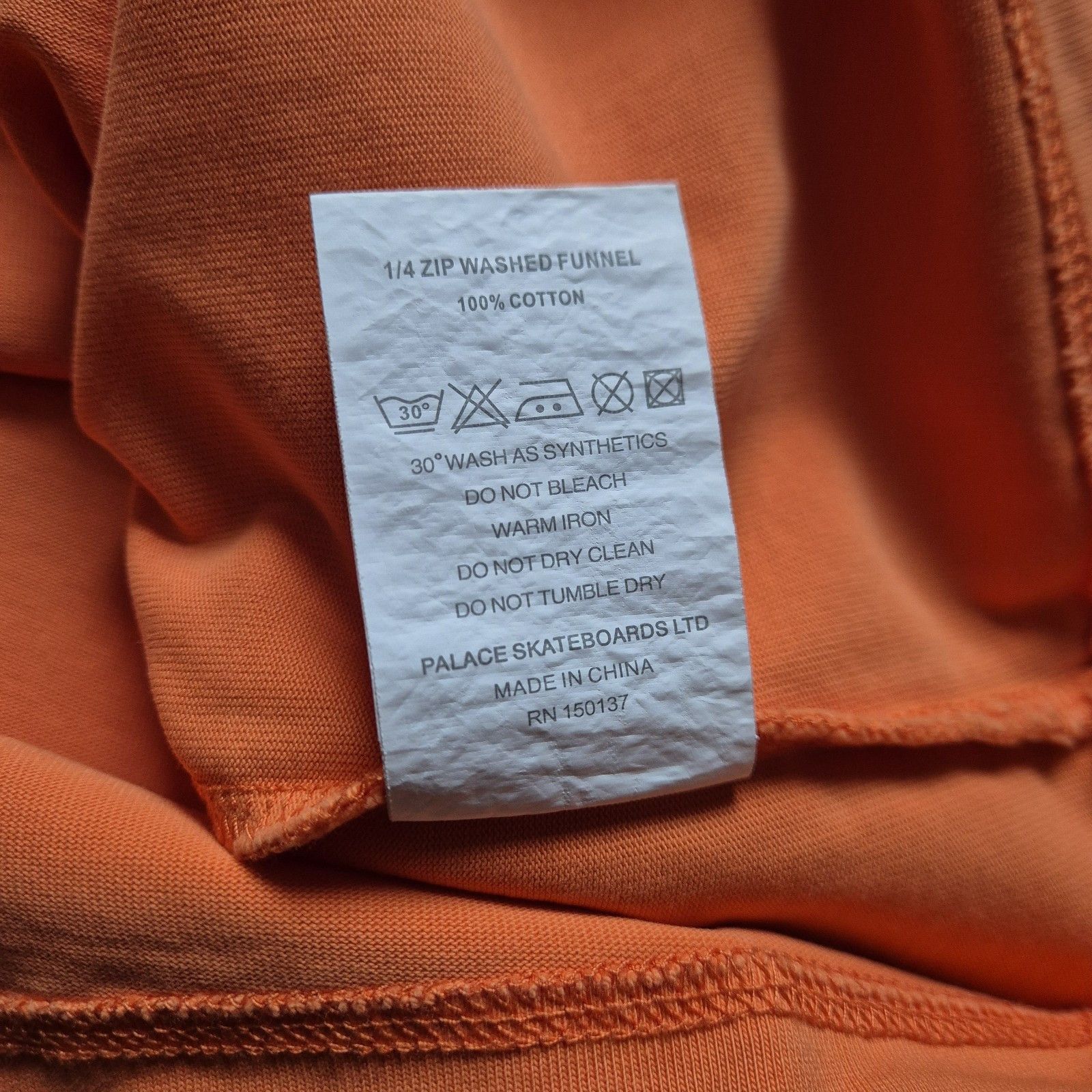 Palace Palace Quarter Zip Washed Funnel Orange Medium New FW23 Size US M / EU 48-50 / 2 - 7 Thumbnail