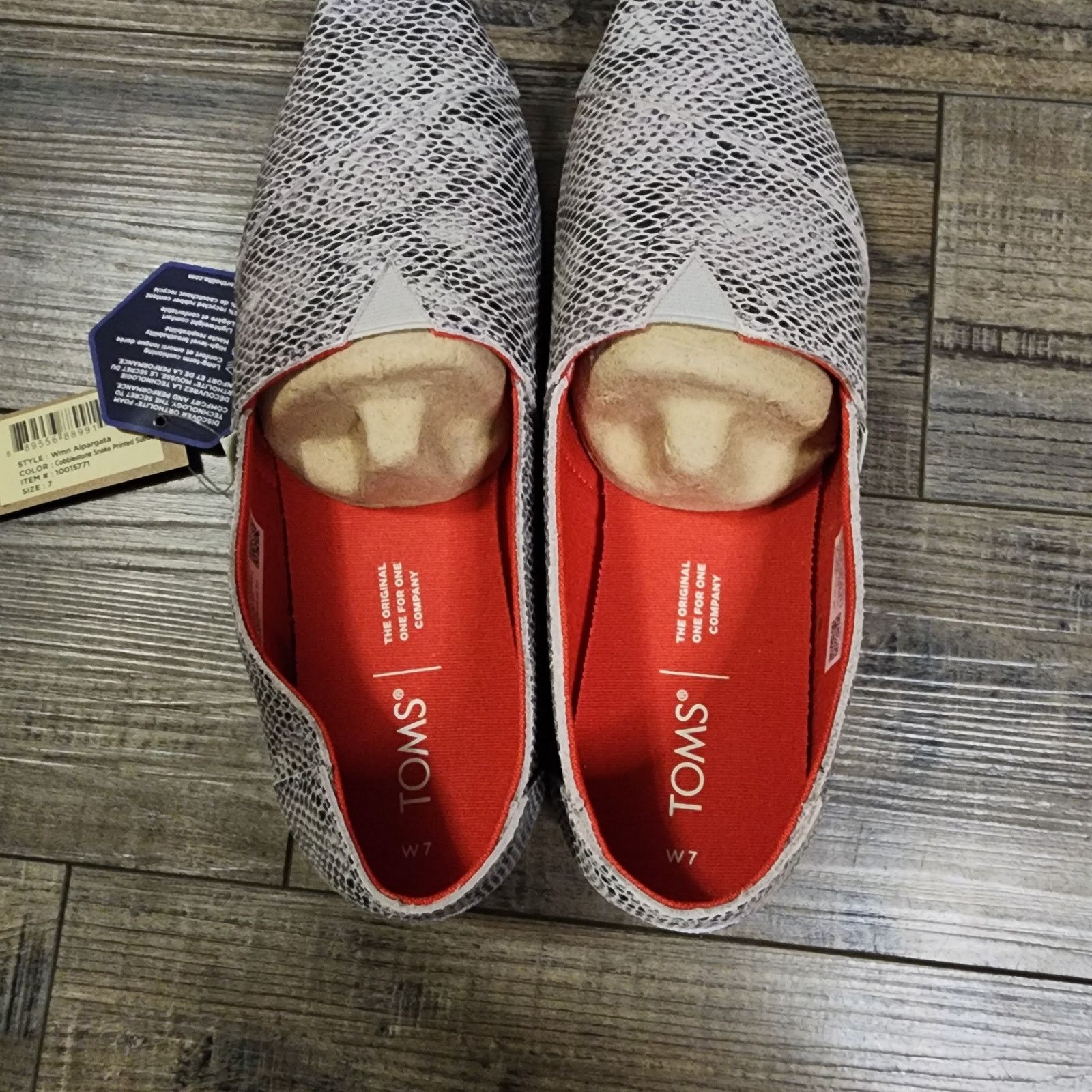 Toms Toms sz 7 Cobblestone Snake Printed Suede Alpargata NIB Shlf Size US 7 / IT 37 - 3 Thumbnail
