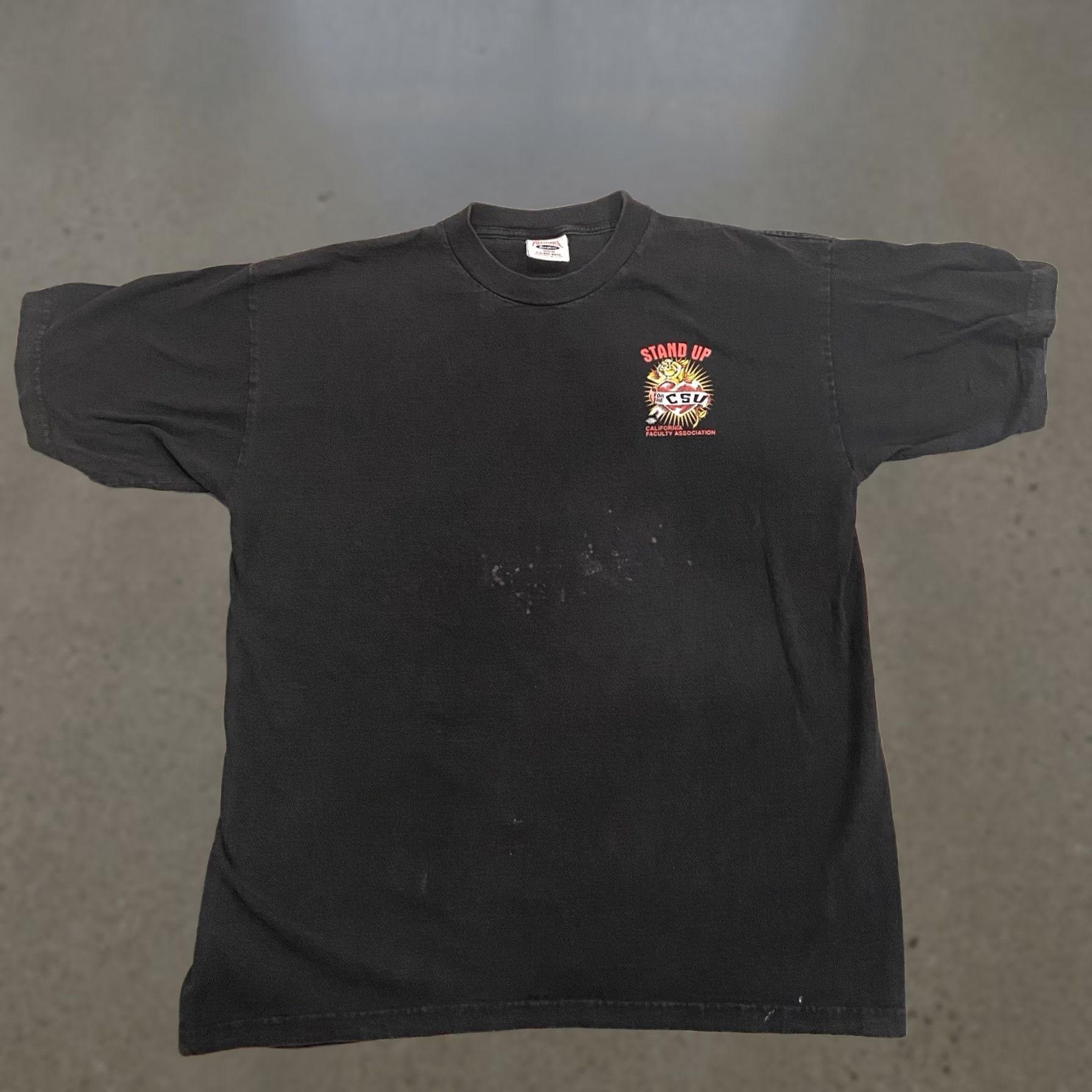 Vintage VINTAGE y2k Stand Up For The CSU Shirt California Faculty Association XL California Shirt Unisex Adults Crew Neck Black Cotton Blend Studded 90s? Size L / US 10 / IT 46 - 1 Thumbnail
