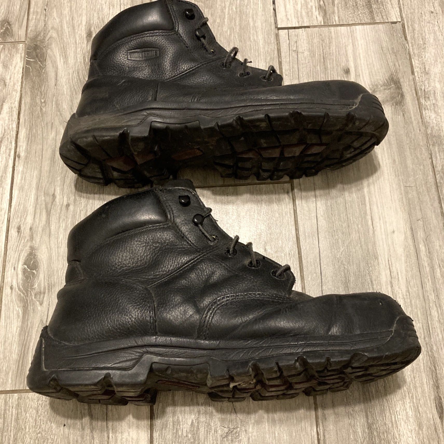 Vintage VINTAGE? (No) Wolverine Boots Men Leather Black Size 11.5 ASTM F2413-11 Construction Leather W08790 Mens Boots Black Leather 11.5 Size US 12 / EU 45 - 3 Thumbnail