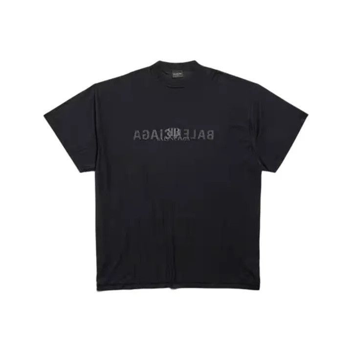 Balenciaga Balenciaga Balenciaga Logo Print Black Short Sleeve TShirt Size US M / EU 48-50 / 2 - 2 Thumbnail