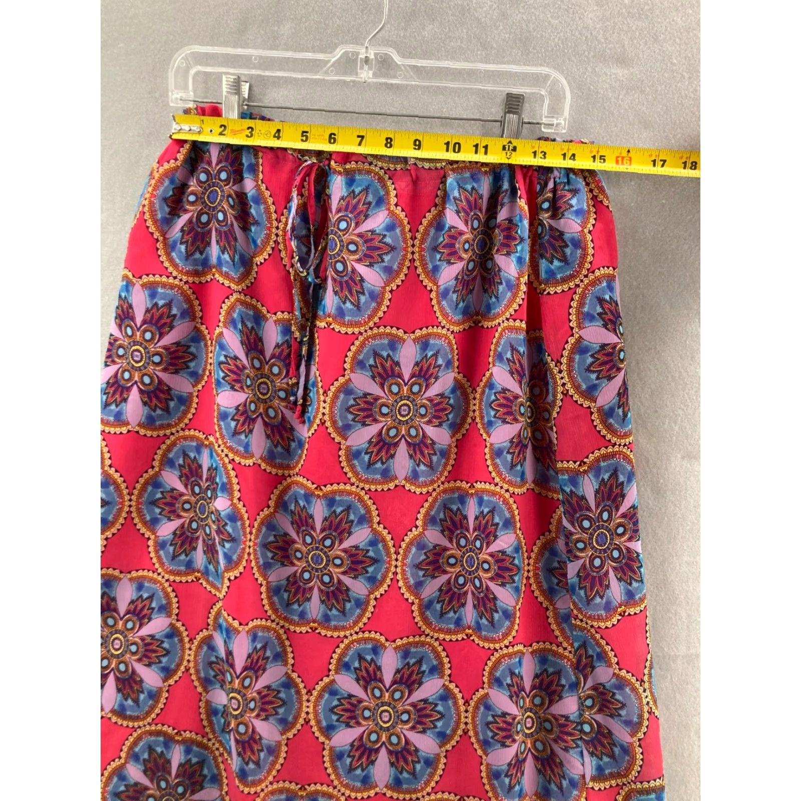 Nicole Miller Nicole Miller Paisley Maxi Skirt Pink M Lined Drawstring Women Size 32" / US 10 / IT 46 - 2 Thumbnail