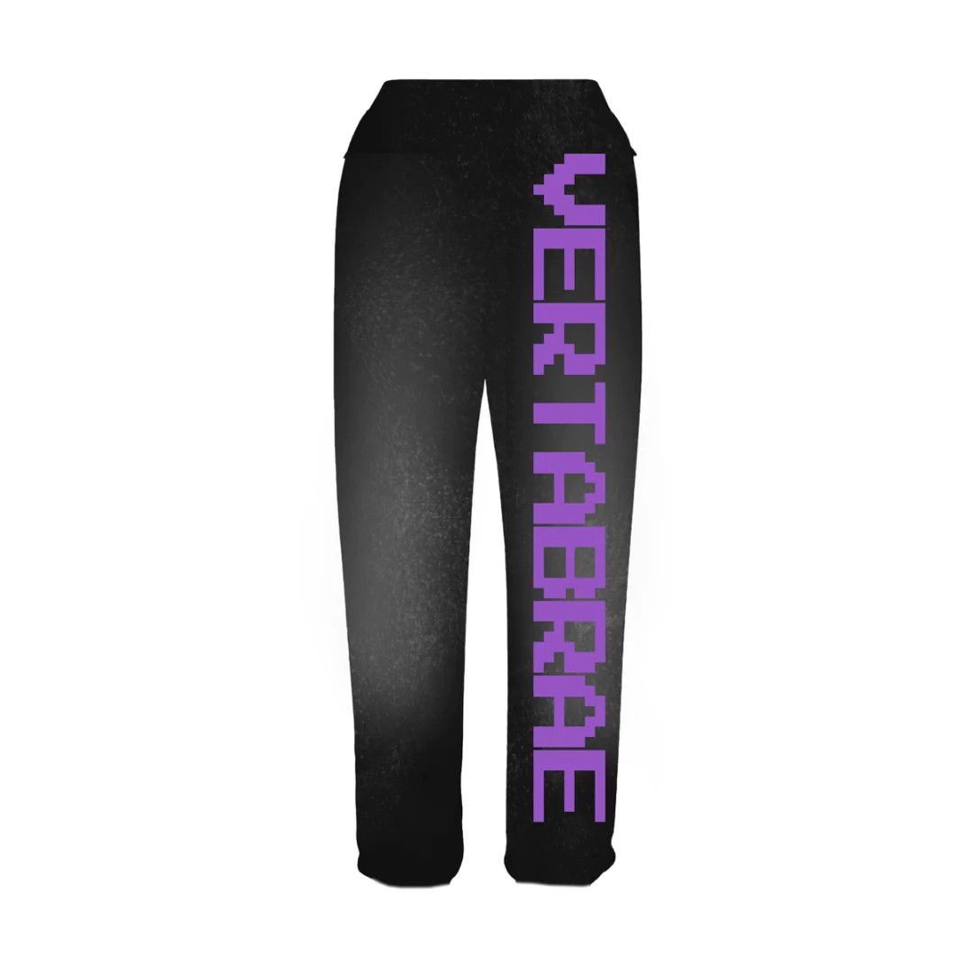 image of Vertabrae C-2 Sweat Pants (Black & Purple) - Xlarge, Men's (Size 36)