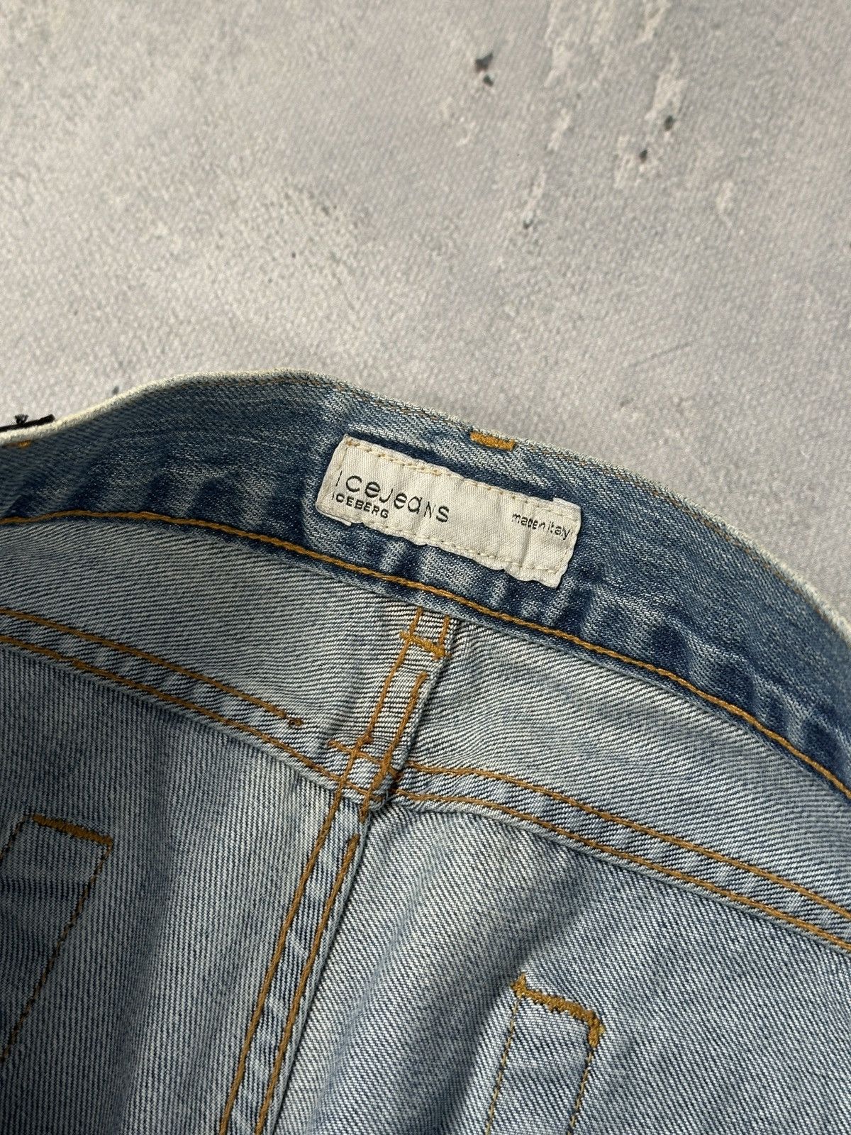 Iceberg Iceberg Distressed Rhinestone Y2K Archive Denim Jeans Italy Size 31" - 15 Thumbnail