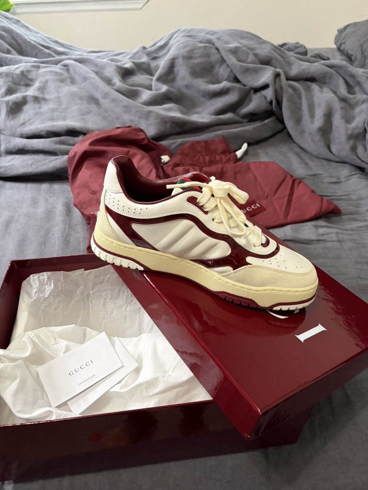 Gucci Gucci Re-Web Sneaker 'White Rosso Ancora' Size US 8 / EU 41 - 3 Thumbnail