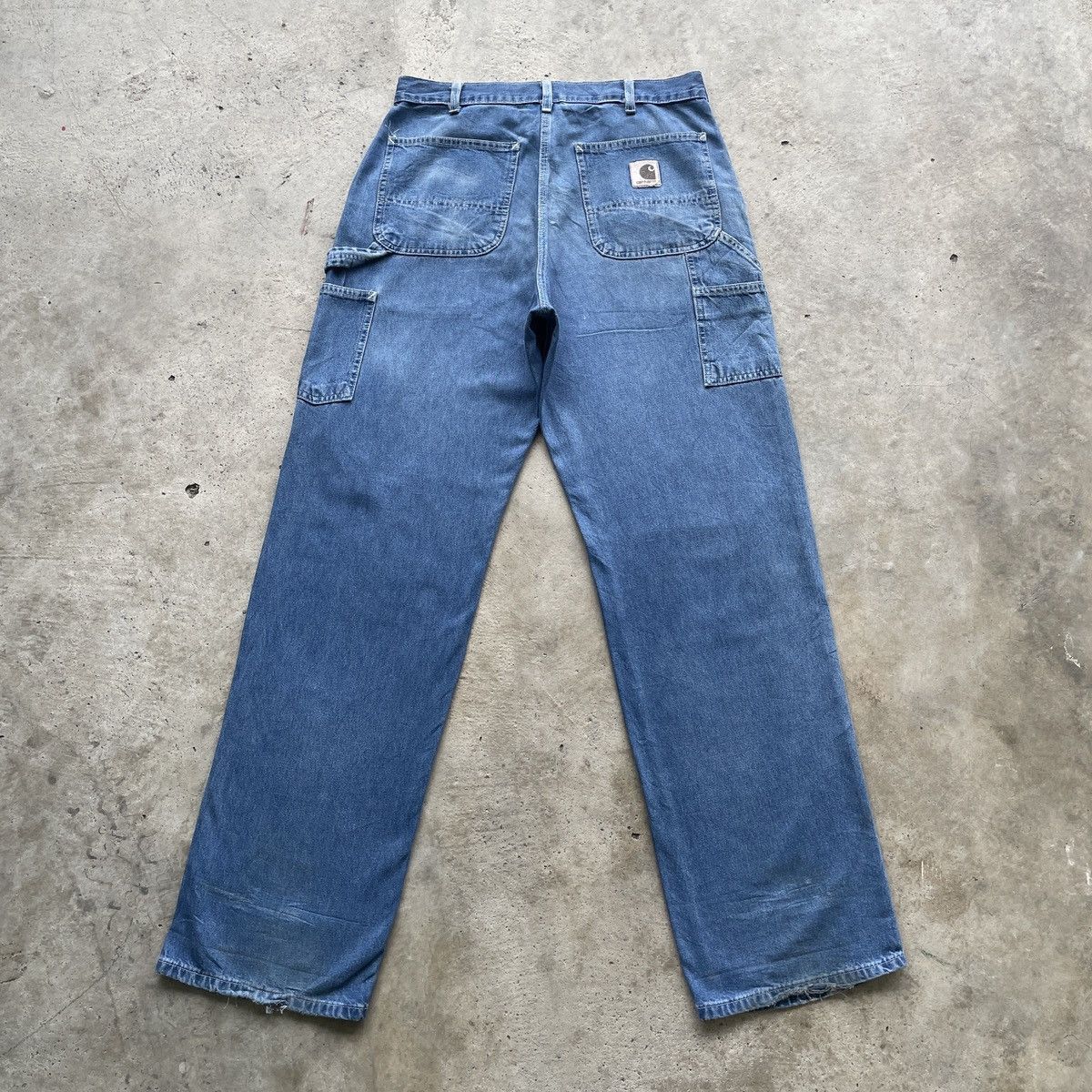 Carhartt Vintage Carhartt Ripped Carpenter Faded Jeans Pants W33 Size US 33 - 1 Thumbnail