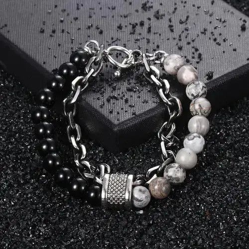 Jewelry Punk Style Double Layer Bead Bracelate Size ONE SIZE - 3 Thumbnail