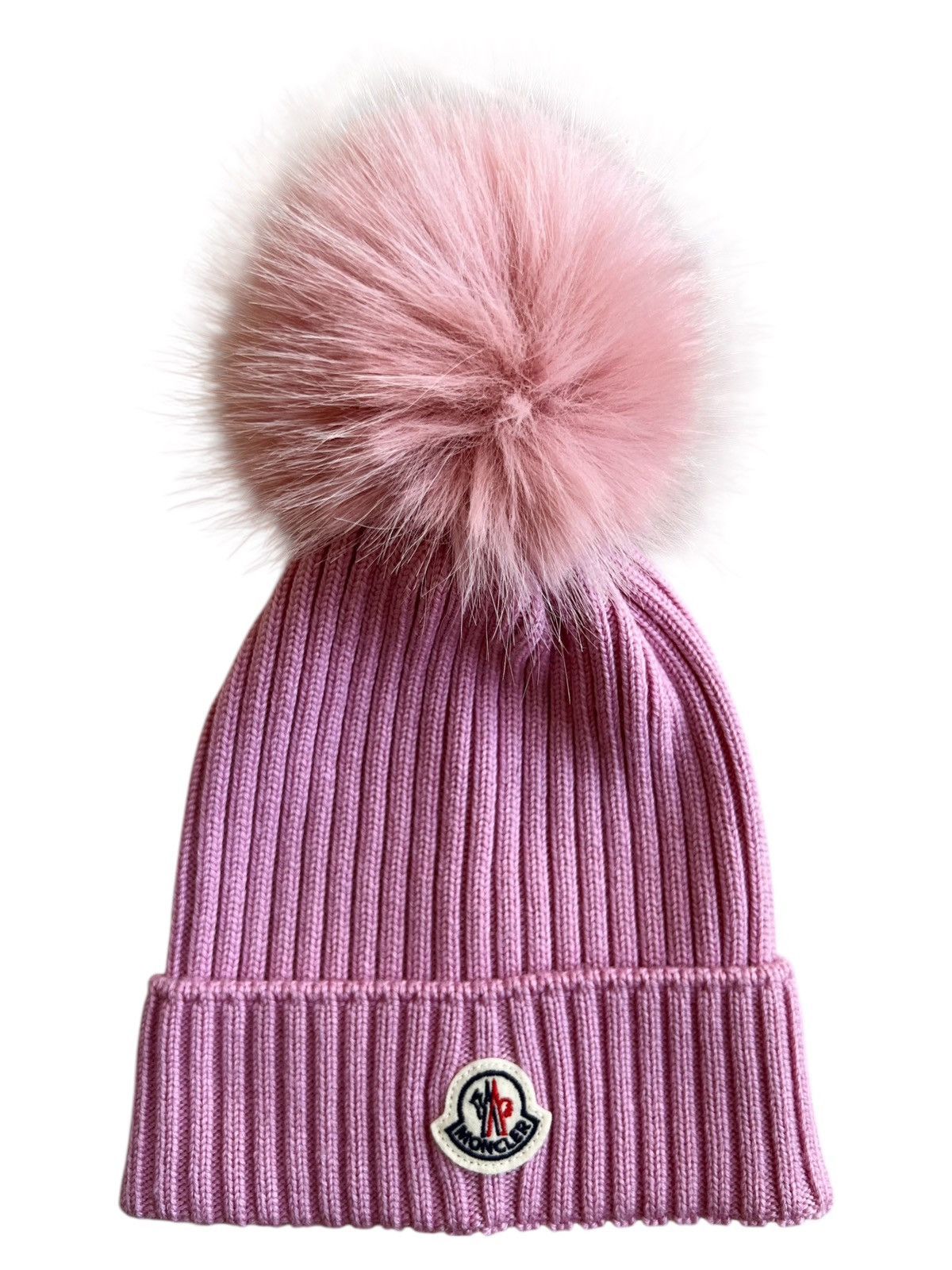 Moncler Moncler Berretto Tricot Pom Pom Beanie pink logo hat cap cuf Size ONE SIZE - 1 Thumbnail