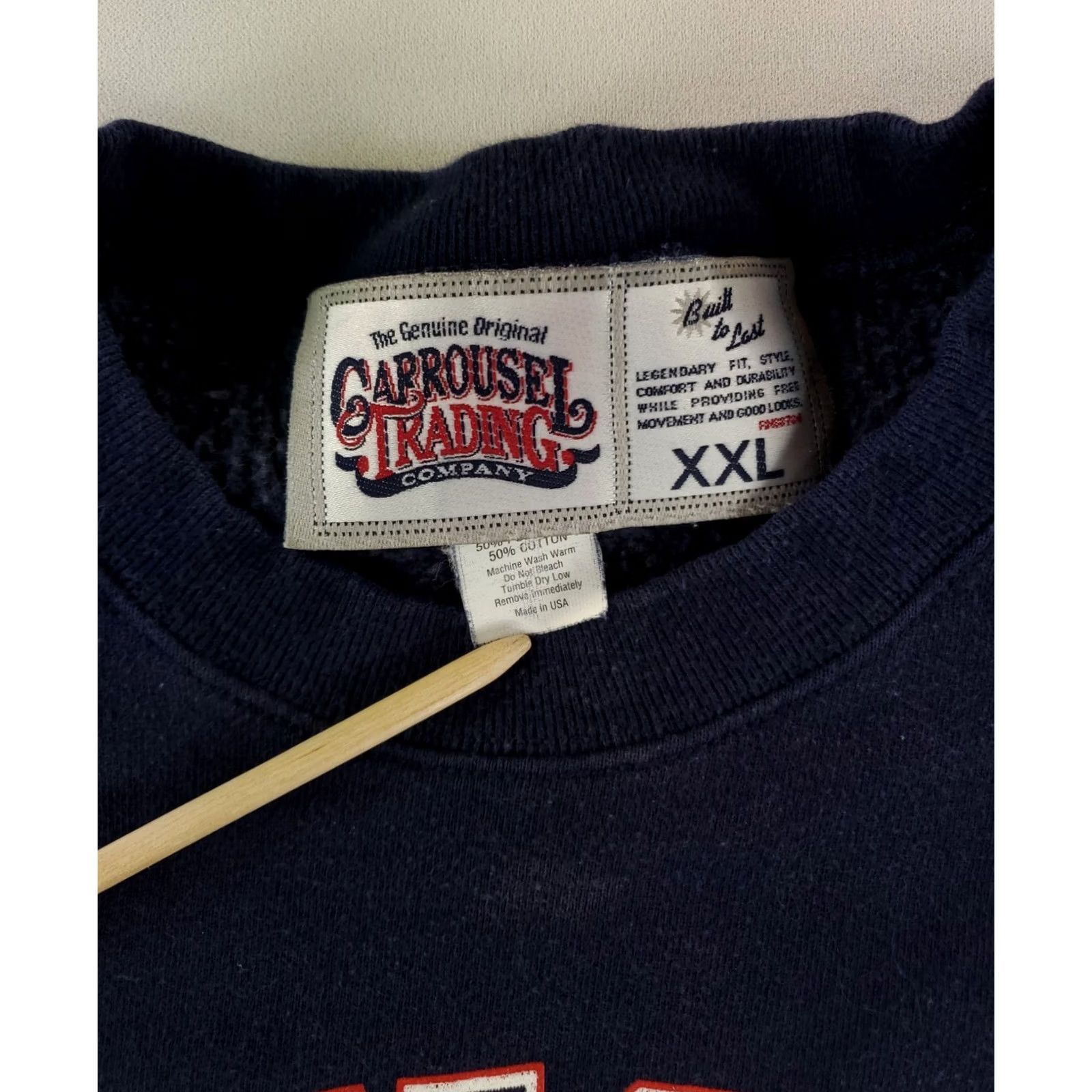 Vintage VINTAGE University Kansas Sweatshirt Carrousel Made USA Mens XXL Blue Pullover 90s Size US XXL / EU 58 / 5 - 3 Thumbnail
