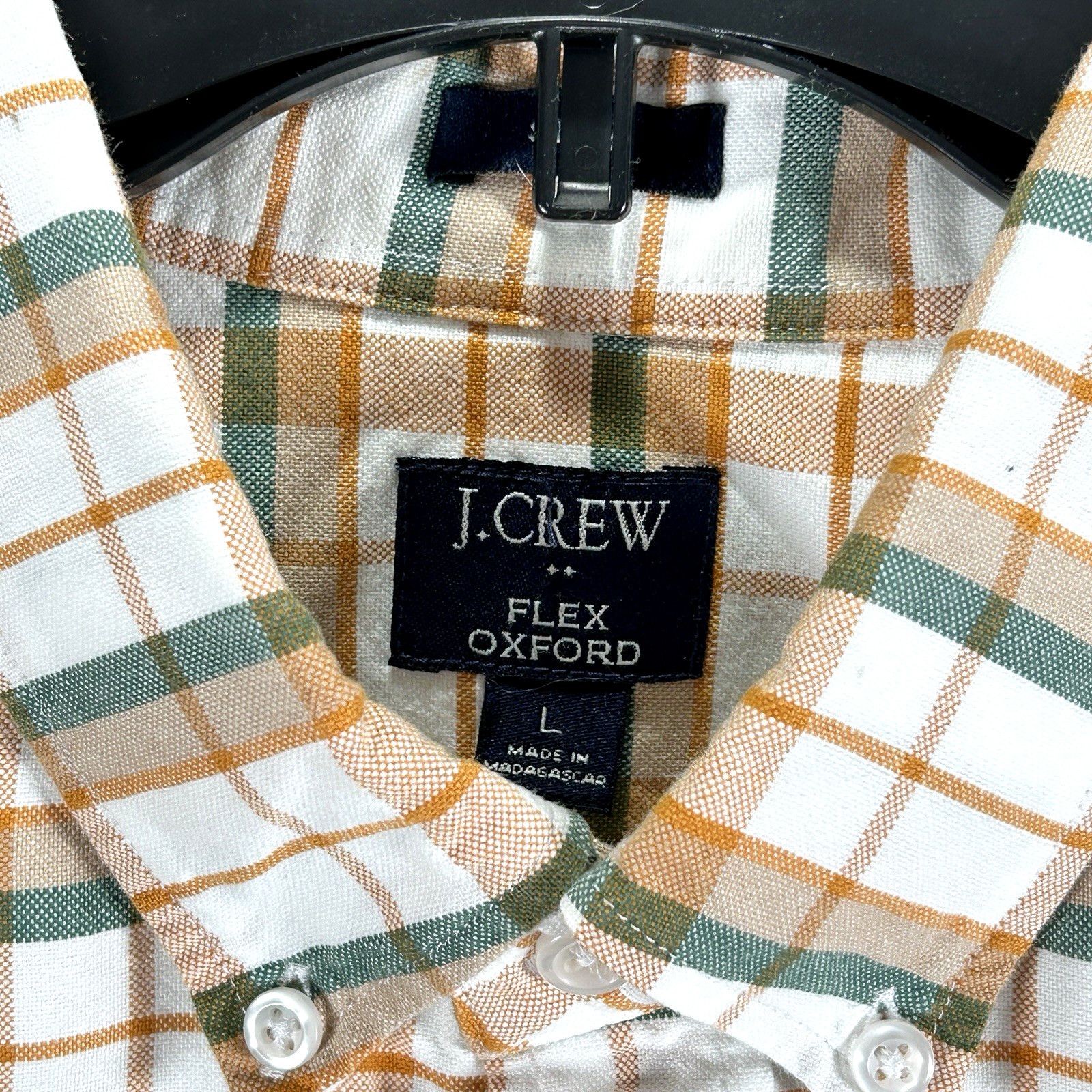 J.Crew J Crew Slim Fit Oxford Long Sleeve Orange Green White Plaid Size US M / EU 48-50 / 2 - 3 Thumbnail