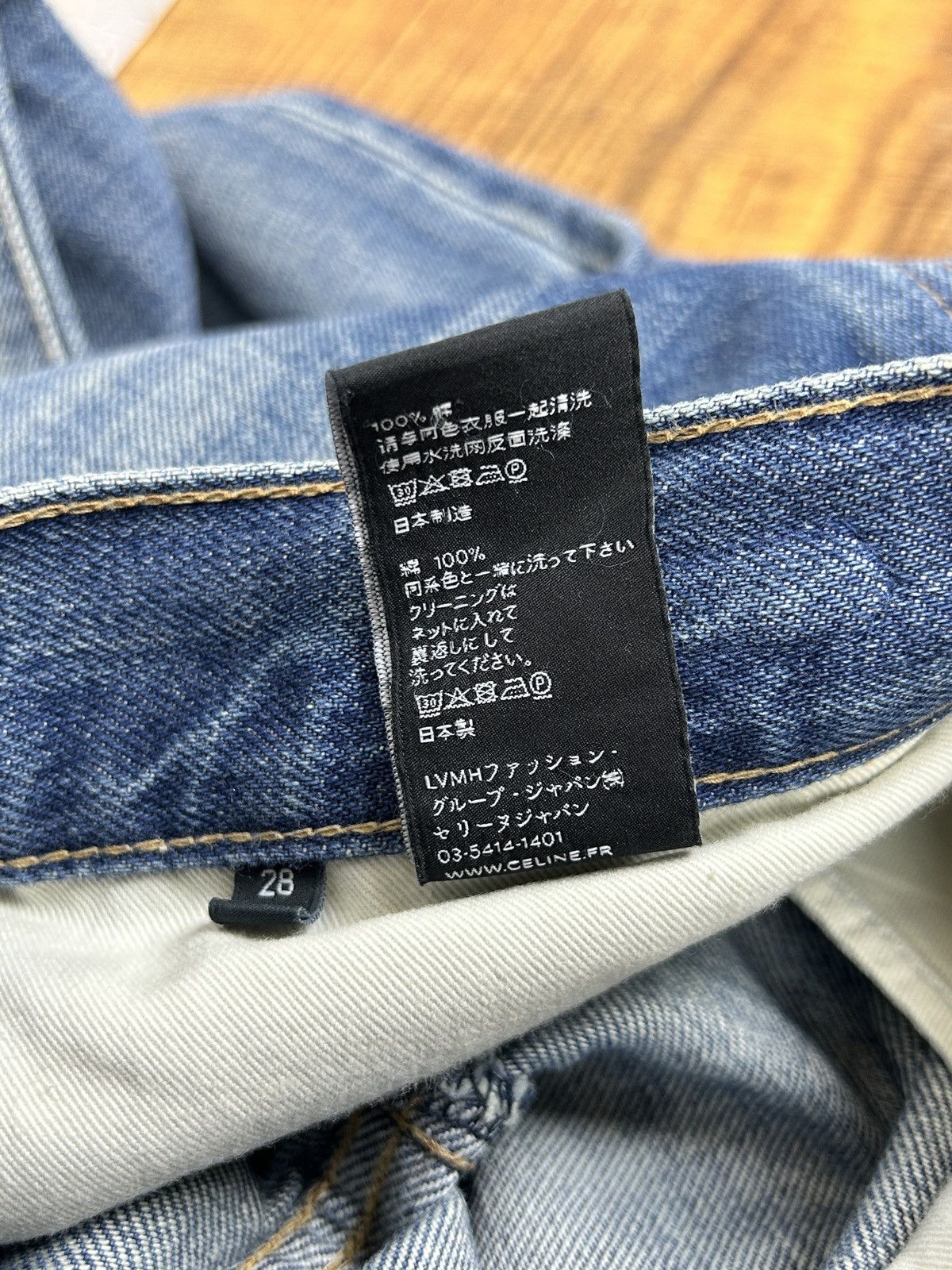 Celine Celine Hedi Gold Triomphe Union Wash Bootcut Denim Jeans Size 28" / US 6 / IT 42 - 13 Thumbnail