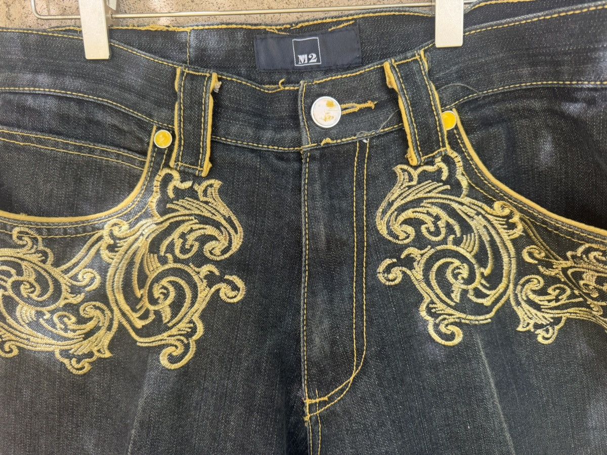 Other M2 Embroidered Dark Wash Baggy Jeans Size US 32 / EU 48 - 4 Thumbnail