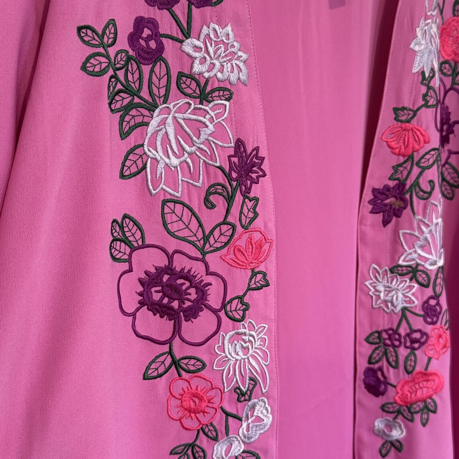 Other Isaac Mizrahi Live! Pink Embroidered Open Front Cardigan XL Size XL / US 12-14 / IT 48-50 - 2 Thumbnail