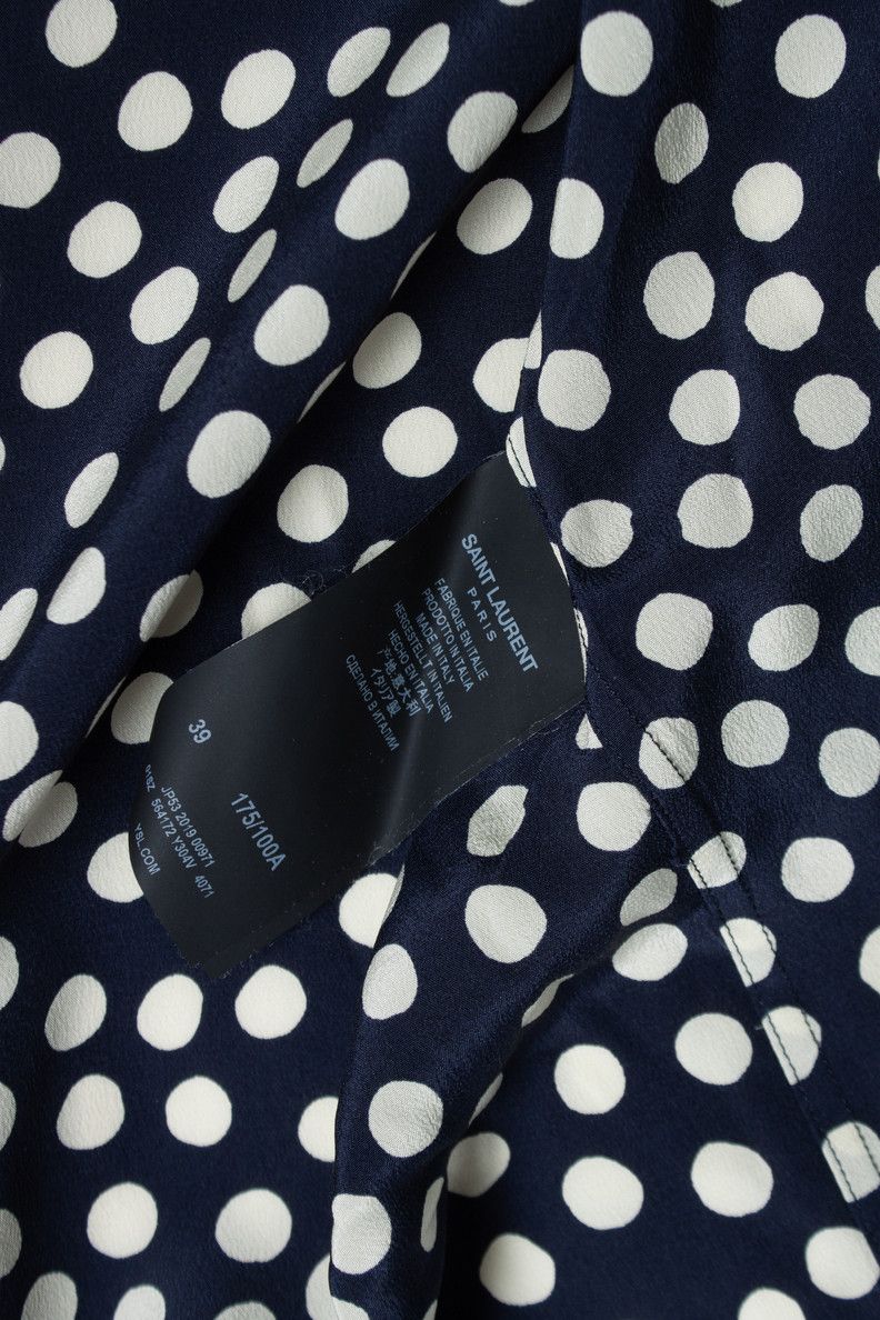 Saint Laurent Paris Saint Laurent, Blue and white polkadot shirt Size US S / EU 44-46 / 1 - 7 Thumbnail