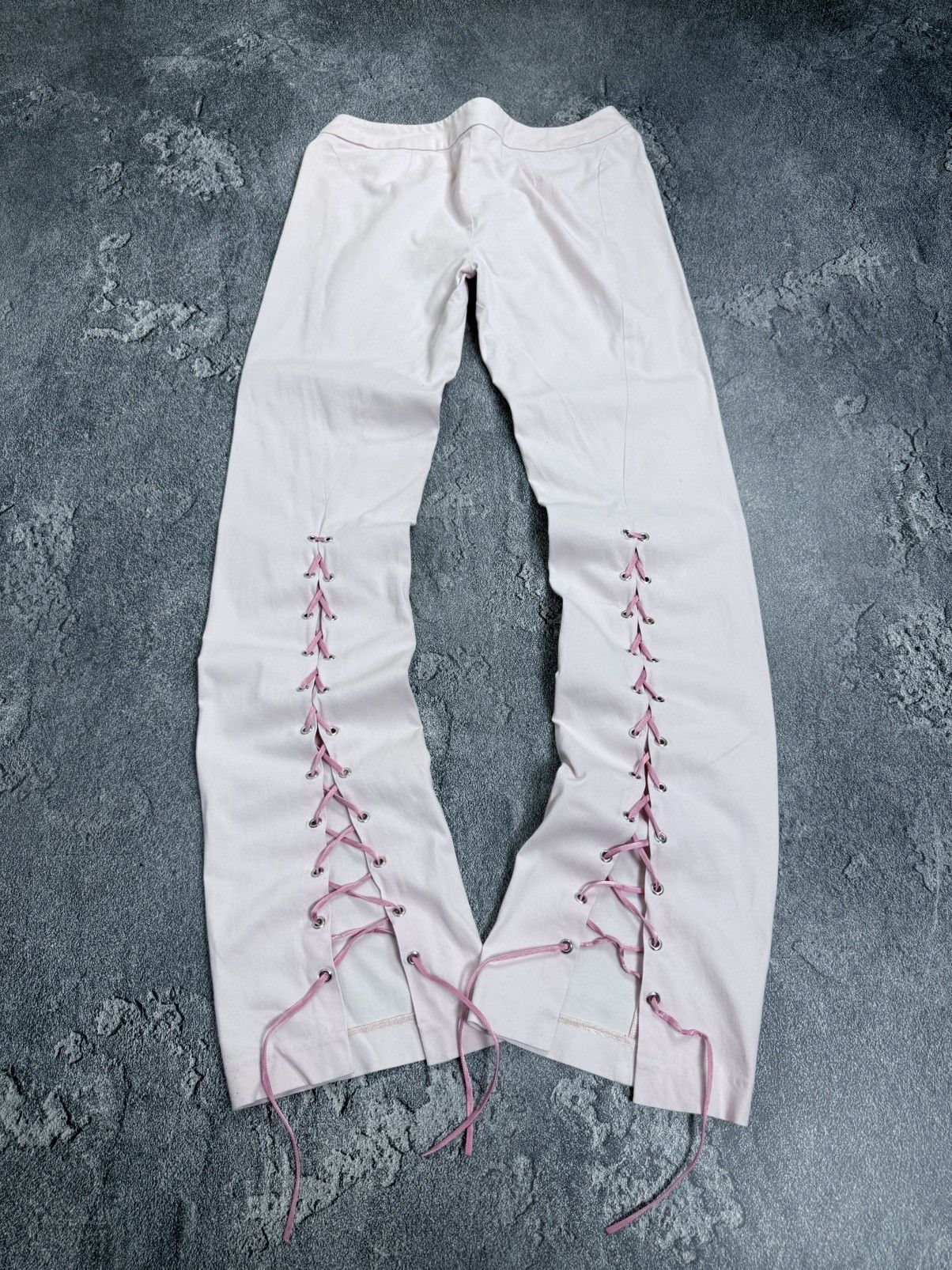 Versace Jeans Couture Versace Jeans Couture VNTG Lace Up Low Rise Trousers Pants Size 28" / US 6 / IT 42 - 2 Thumbnail