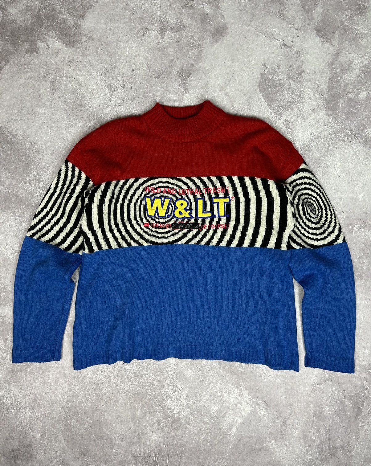 W&LT Walter Van Beirendonck Big Logo Multicolor Sweater RARE