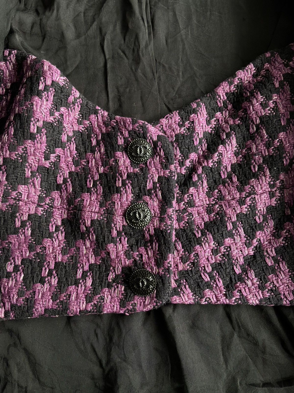 Chanel 2009 Chanel - Purple & Black Tweed Multipocket Tweed Blazer Size XL / US 12-14 / IT 48-50 - 9 Thumbnail