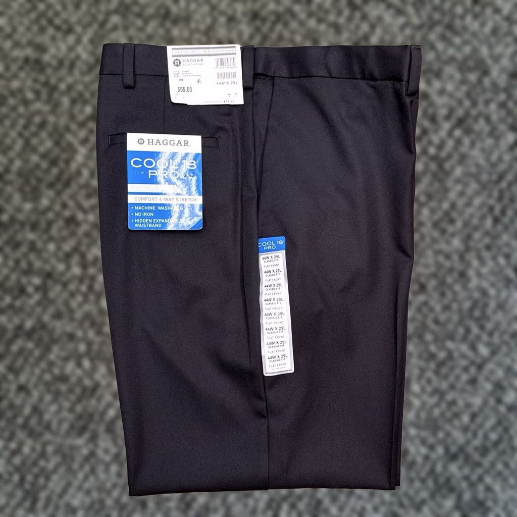 Haggar Haggar Cool 18 ProbPants Pants 44x29 Black New Waist Expandable Gripper Shirt Size US XXL / EU 58 / 5 - 1 Thumbnail