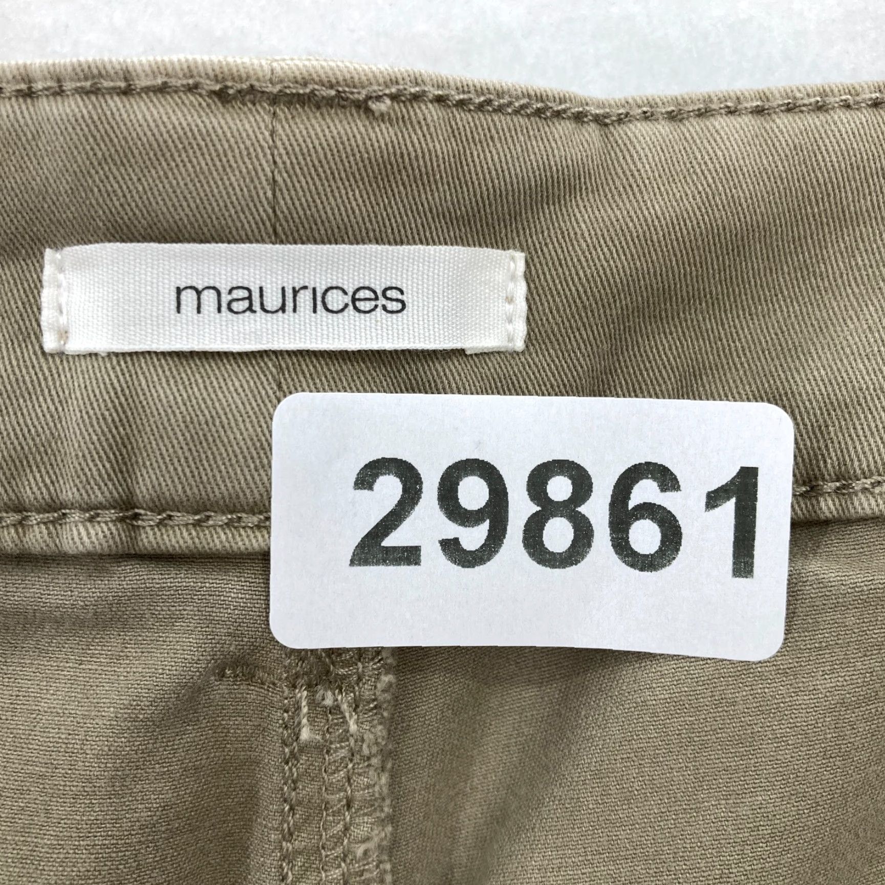 Vintage Maurices Chino Pants Women's 6 Slim Bootcut Khaki Beige Stretch Casual Short 29in Inseam Pants Women Size 28" / US 6 / IT 42 - 5 Thumbnail
