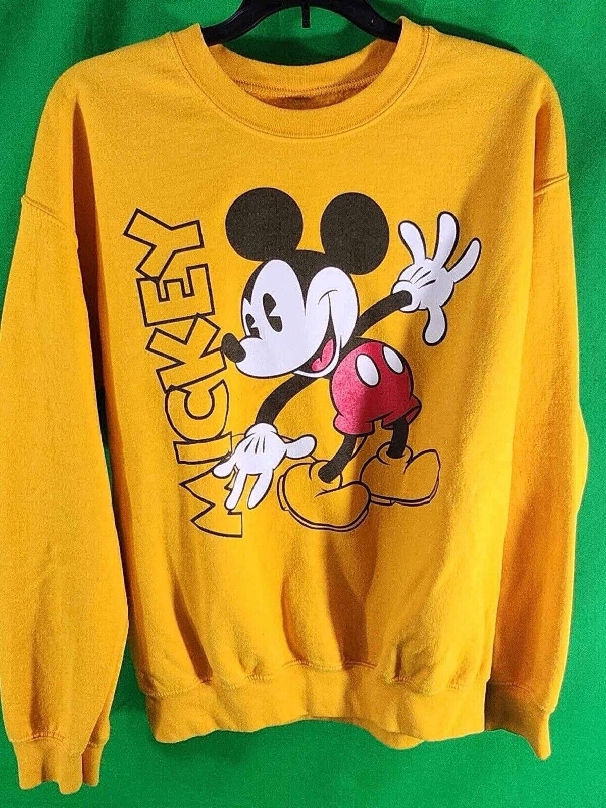 Disney Vintage Mickey Mouse Sweatshirt Bright Yellow Graphic Size M / US 6-8 / IT 42-44 - 3 Thumbnail