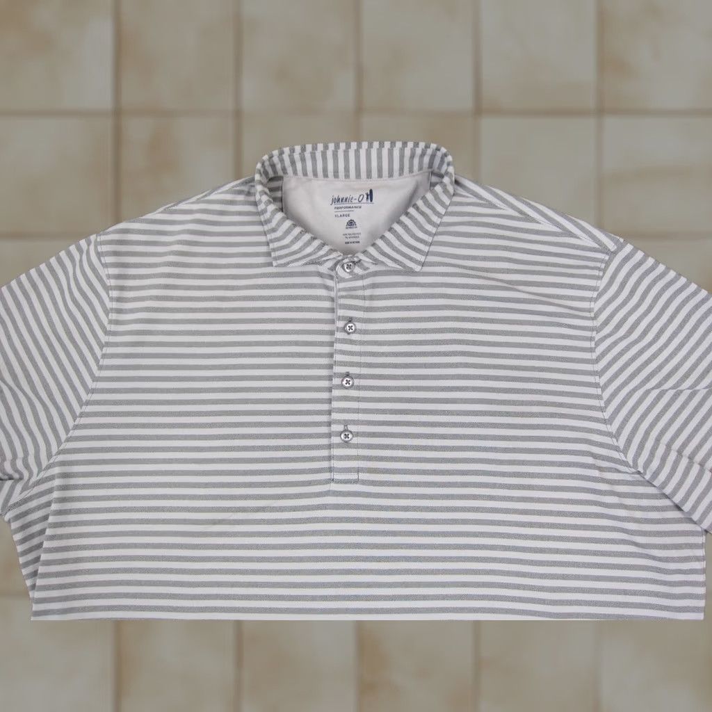 johnnie-O Johnnie-O Polo Shirt Mens XL Blue Striped Golf Performance Short Sleeve Jersey Polo Shirt Size US XL / EU 56 / 4 - 1 Thumbnail