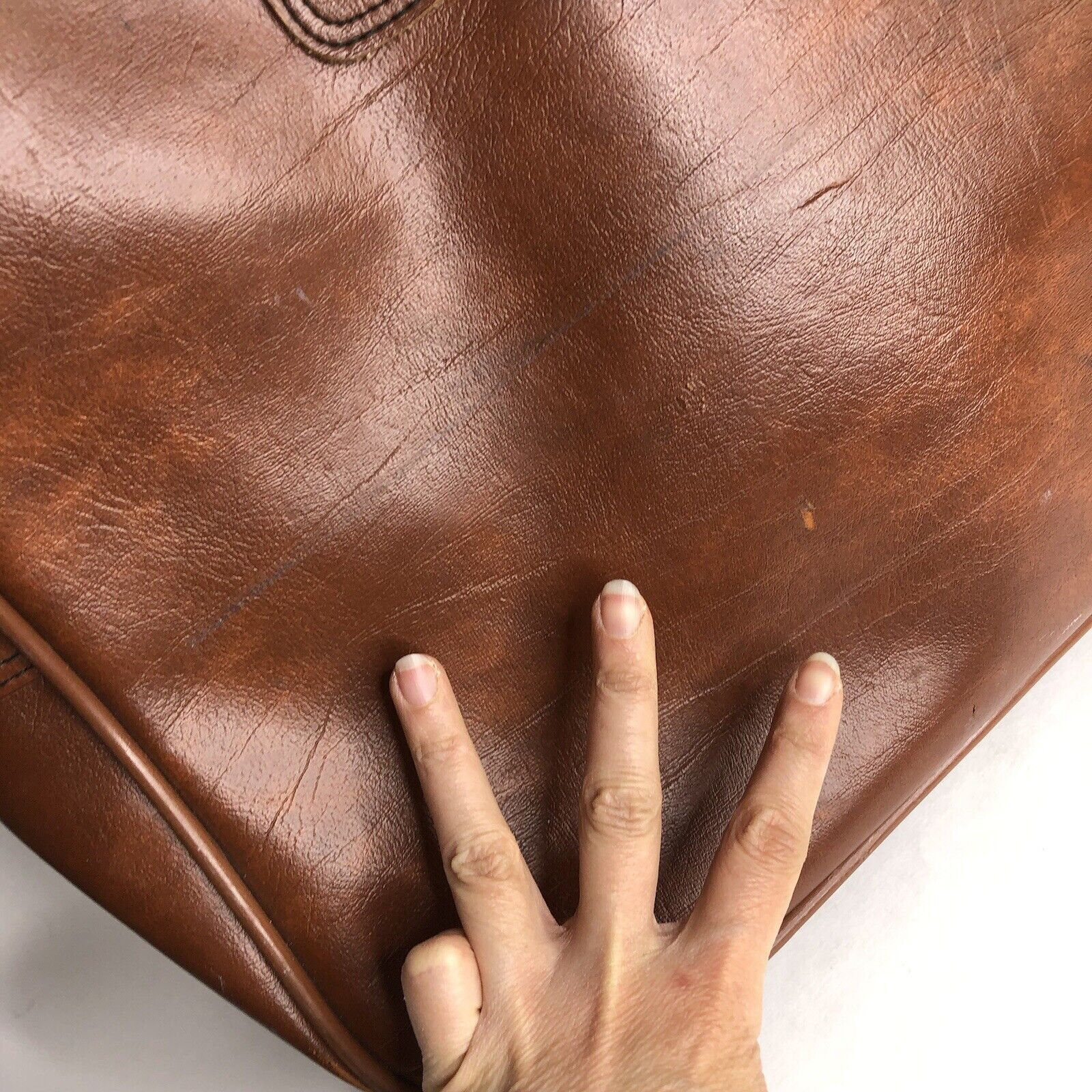 Sears Vtg Sears Briefcase Carry-on Brown Bag FauxLeather 21”x12.5” Size ONE SIZE - 6 Thumbnail