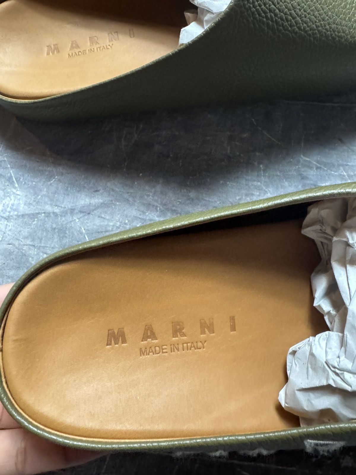 Marni Marni Embroidered Logo Sabot in Olive Size US 12 / EU 45 - 3 Thumbnail