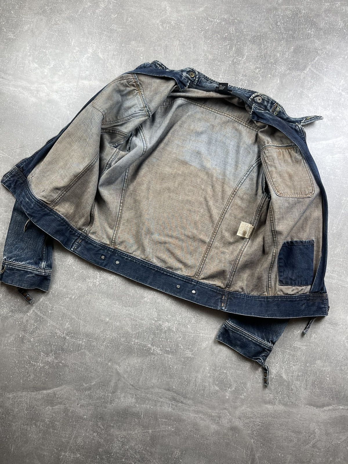 Diesel × Vintage Diesel Rare Denim Vintage Faded Jacket Biker Distressed Size US XL / EU 56 / 4 - 11 Thumbnail