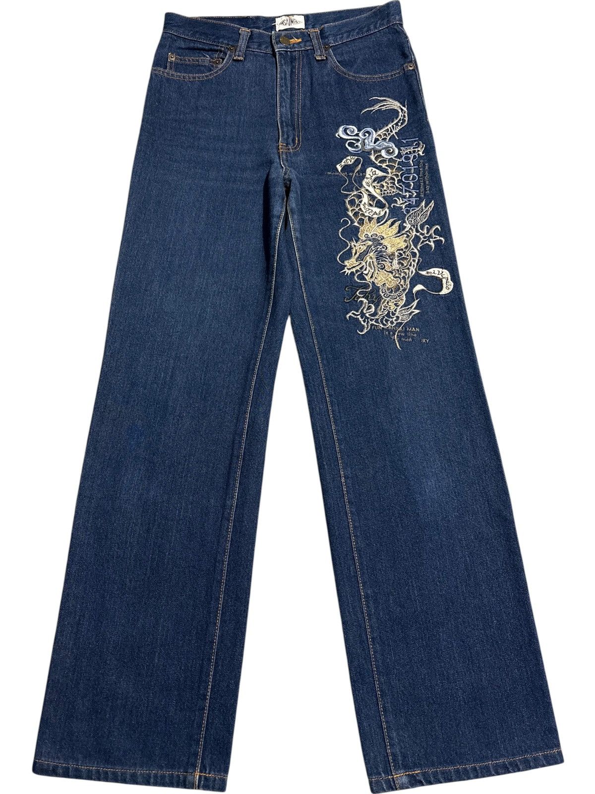 Kansai Yamamoto 90s Kansai Impact Dragon Tiger Embroidery Jeans Y2k Vintage Size US 28 / EU 44 - 1 Thumbnail
