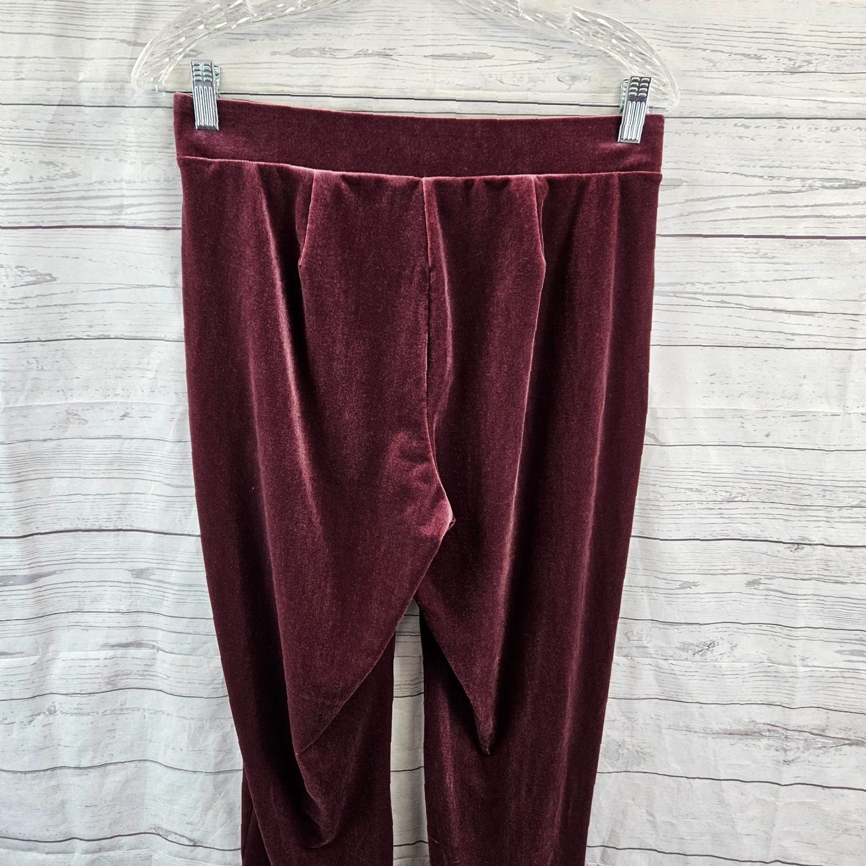 Loft Ann Taylor LOFT Womens Velvet Ankle Pants Small Burgundy Pull On High Rise Womens Size 28" / US 6 / IT 42 - 4 Thumbnail