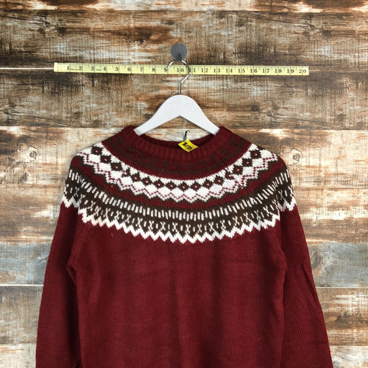 Homespun Knitwear × Japanese Brand Japan navajo Maroon Knitwear crop top #A1713 Size M / US 6-8 / IT 42-44 - 2 Thumbnail