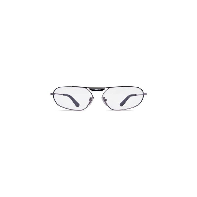 Balenciaga oc11z1125 Size: OS / Tag 2.0 Oval Sunglasses in Silver Size ONE SIZE - 1 Thumbnail
