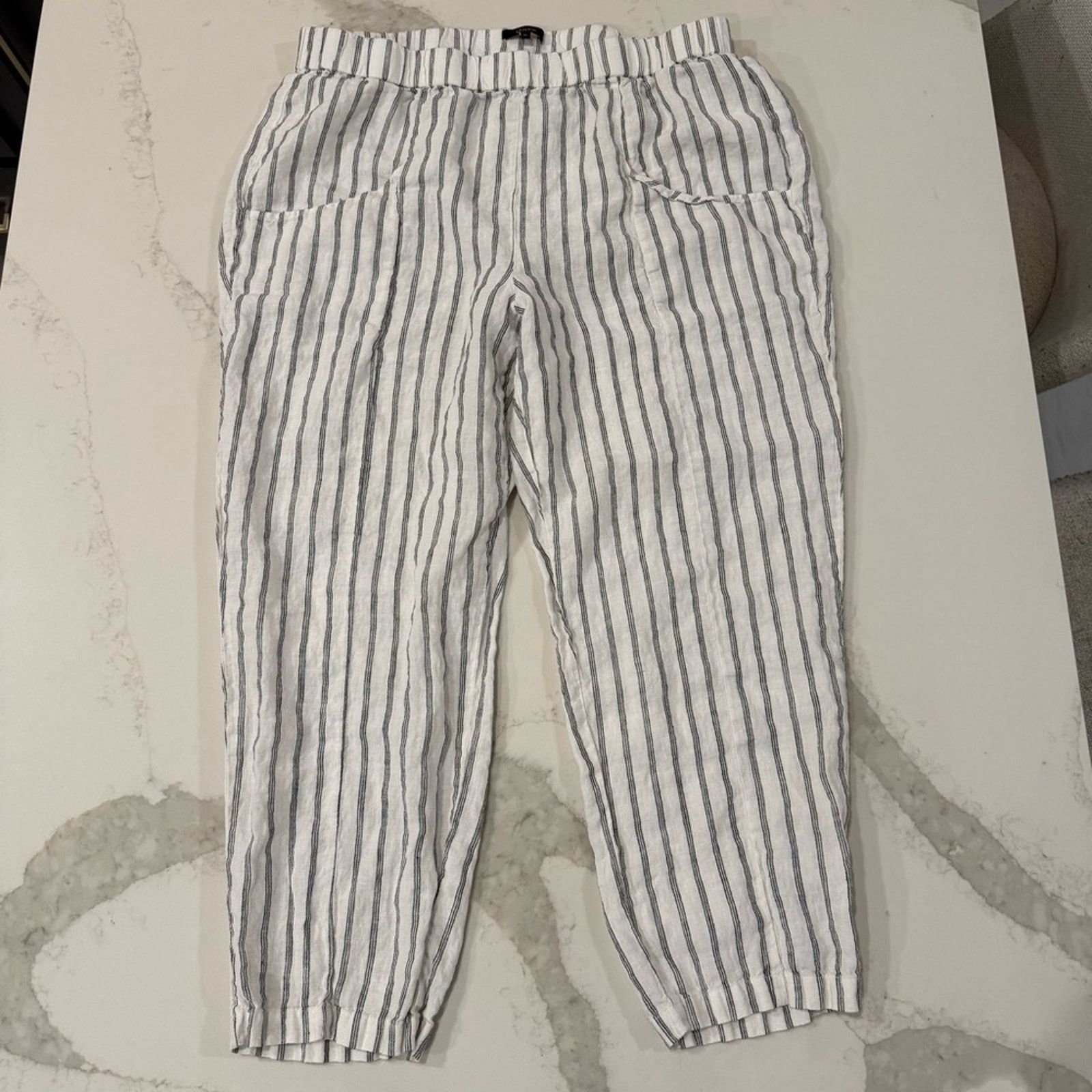 Quince Quince 100% European Linen Tapered Ankle Pants Women’s XL Size 38" / US 16 / IT 52 - 6 Thumbnail