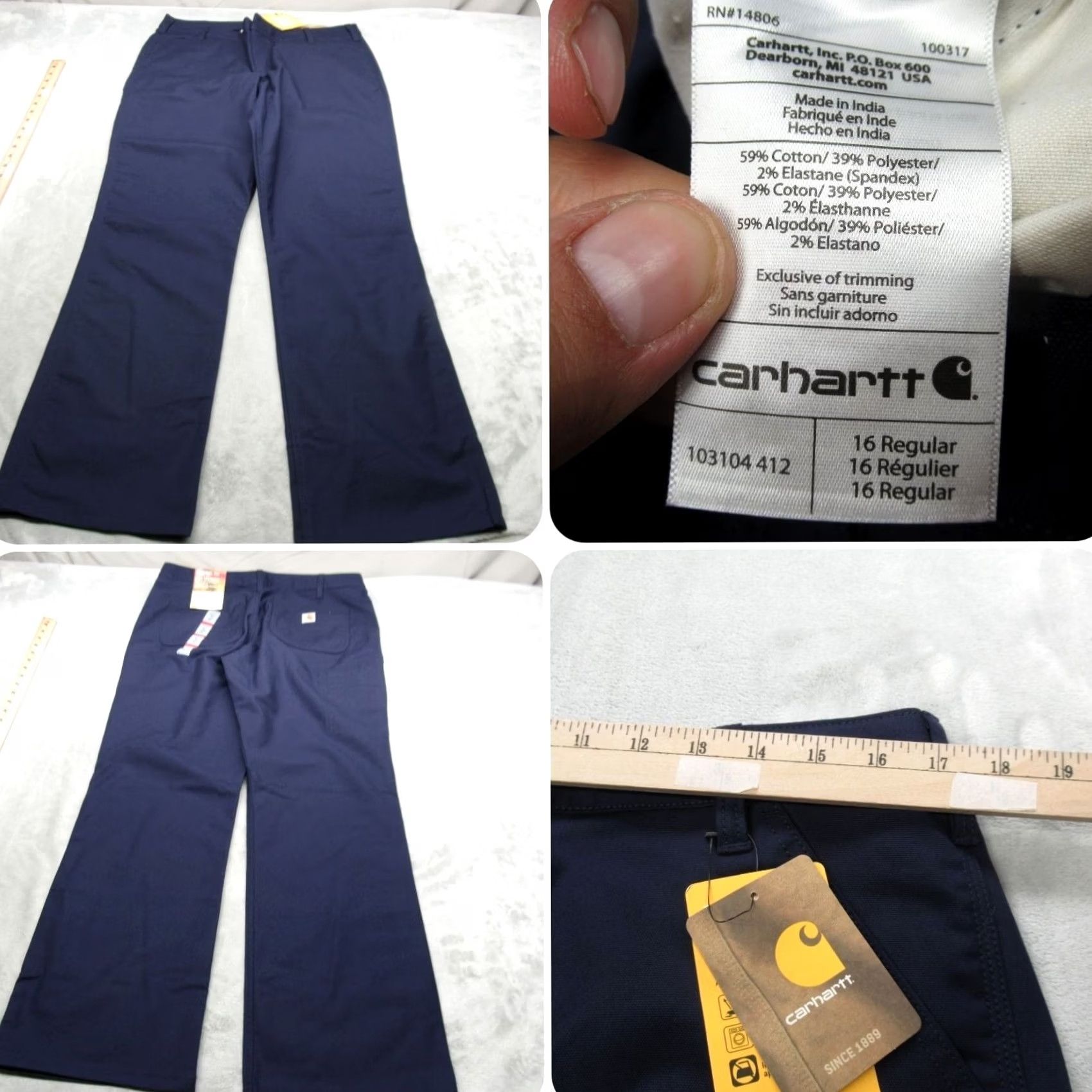 Carhartt Carhartt Pants Womens 16 Navy Original Fit Water Resistant Relax Boot 34x32 NEW Size 38" / US 16 / IT 52 - 2 Thumbnail