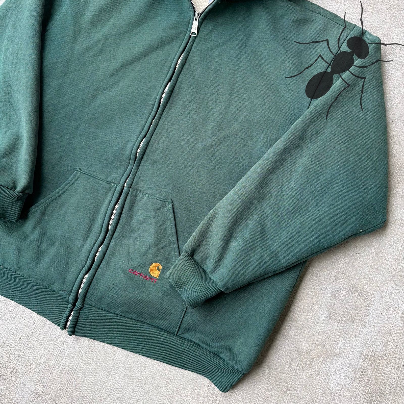 Carhartt × Vintage Carhartt green hoodie sweatshirt work wear jacket Size US XXL / EU 58 / 5 - 4 Thumbnail