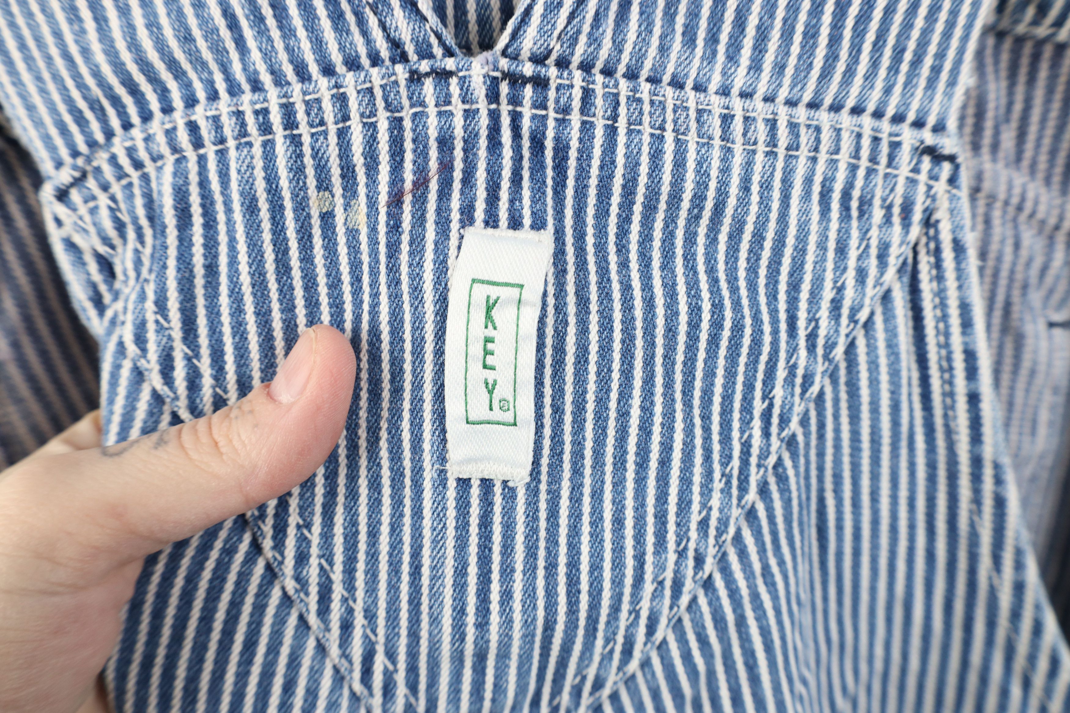 Vintage Vintage 90s Streetwear Thrashed Hickory Striped Overalls Size US 42 / EU 58 - 13 Thumbnail