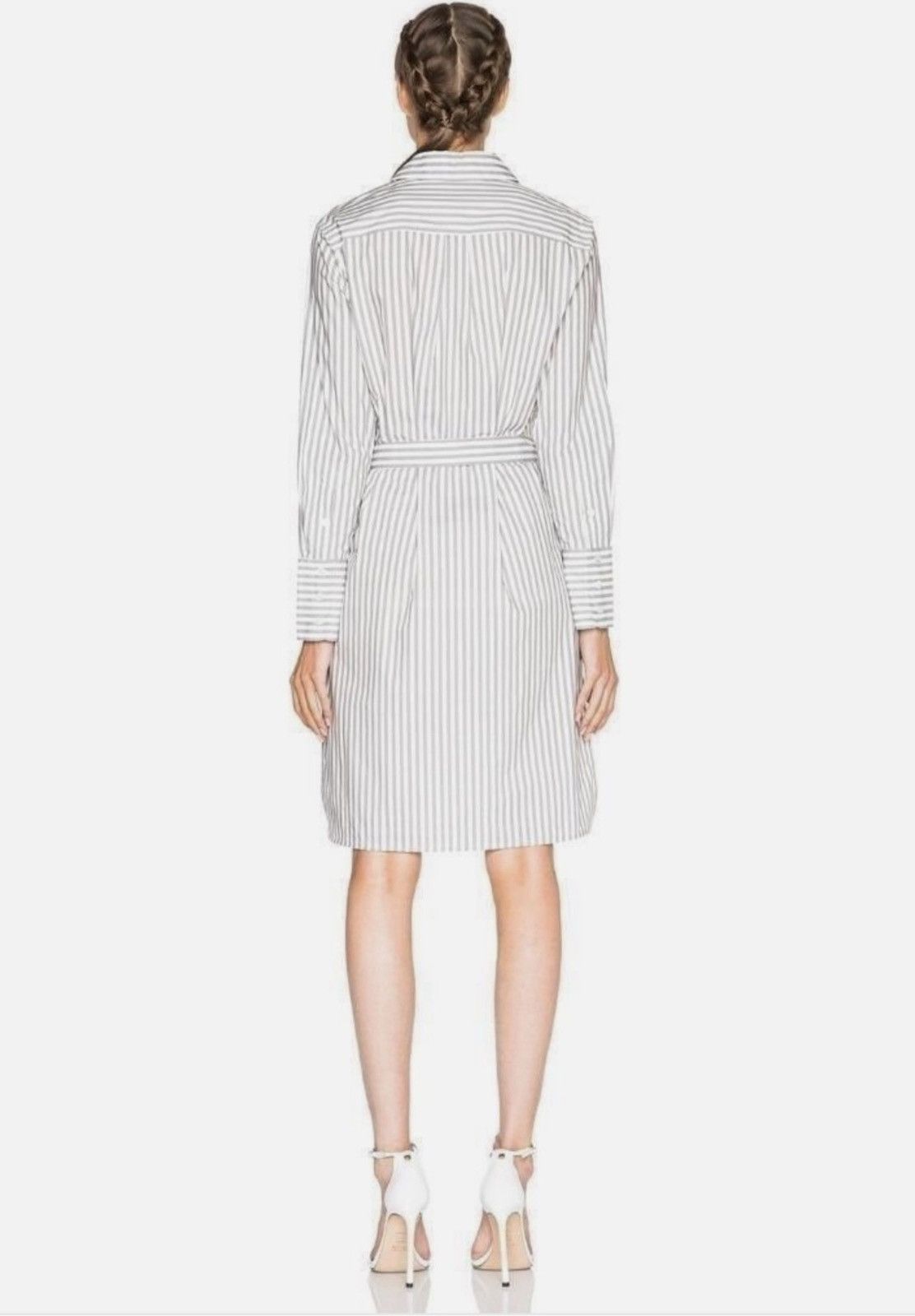 Equipment EQUIPMENT FEMME Striped Shirt Dress Size M Grey White Cotton Size M / US 6-8 / IT 42-44 - 4 Thumbnail