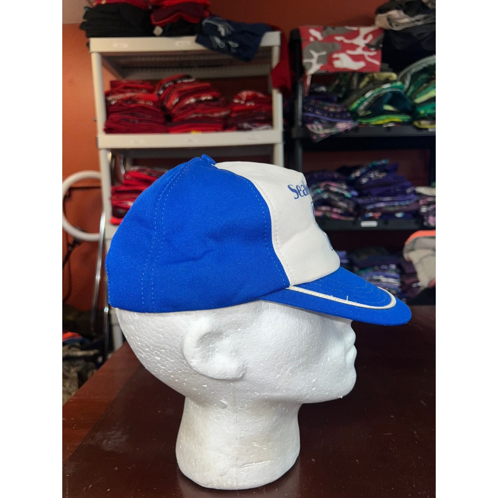 Vintage Vintage Sealed Air Hat White Blue Logo Bubble Wrap VTG 80s Size ONE SIZE - 6 Thumbnail