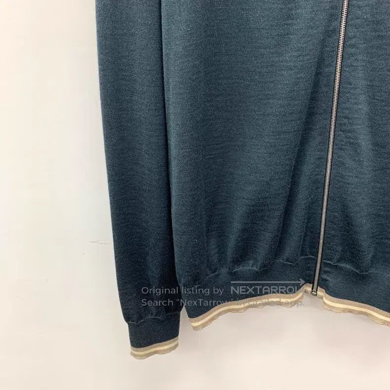 Hermes Hermes Dark green goat's wool stand collar zipper long-sle Size US XL / EU 56 / 4 - 4 Thumbnail