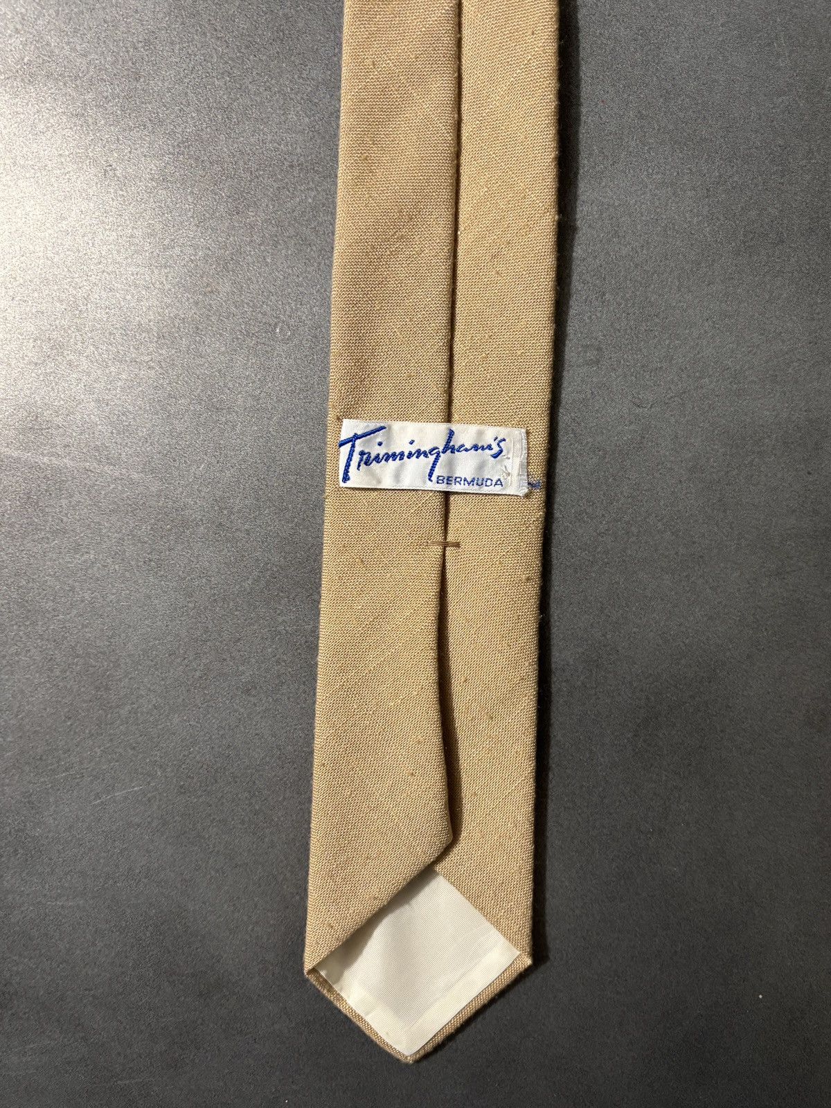Vintage Brown Vintage Tie Plain Textured Rough Rayon Polyester Size ONE SIZE - 5 Thumbnail