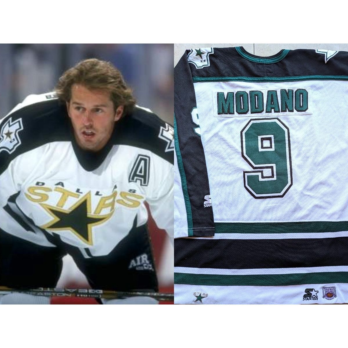 NHL × Starter MODANO Dallas Stars 90s jersey XL white home hockey vintage Size US XL / EU 56 / 4 - 1 Thumbnail