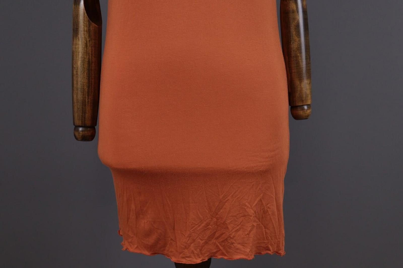 Designer Gudrun Sjoden Orange Bodycon Tunic Blouson Dress Size M Size M / US 6-8 / IT 42-44 - 3 Thumbnail