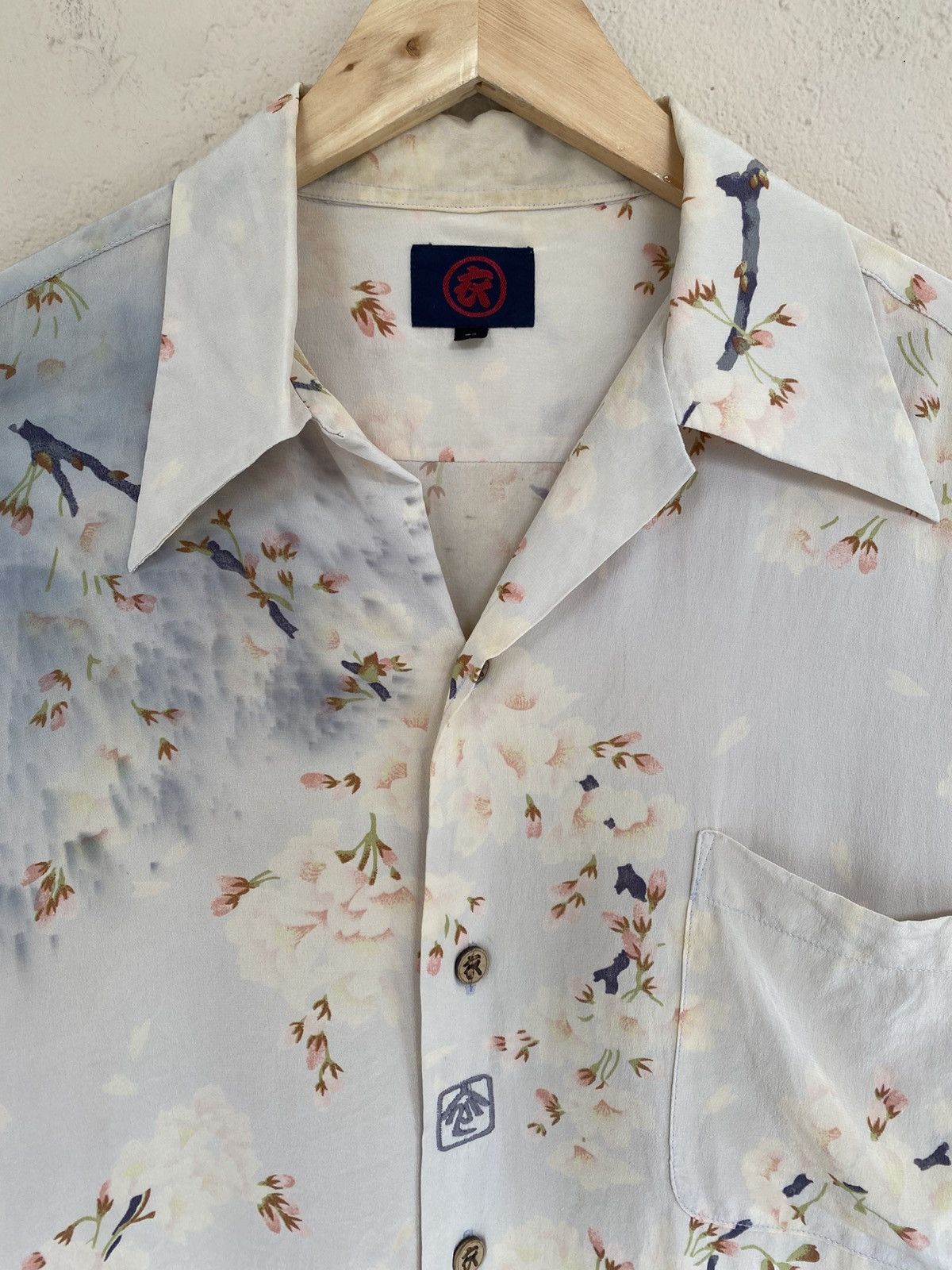 Japanese Brand Coromool Silk Crepe Blossom Shirt Size US M / EU 48-50 / 2 - 7 Thumbnail