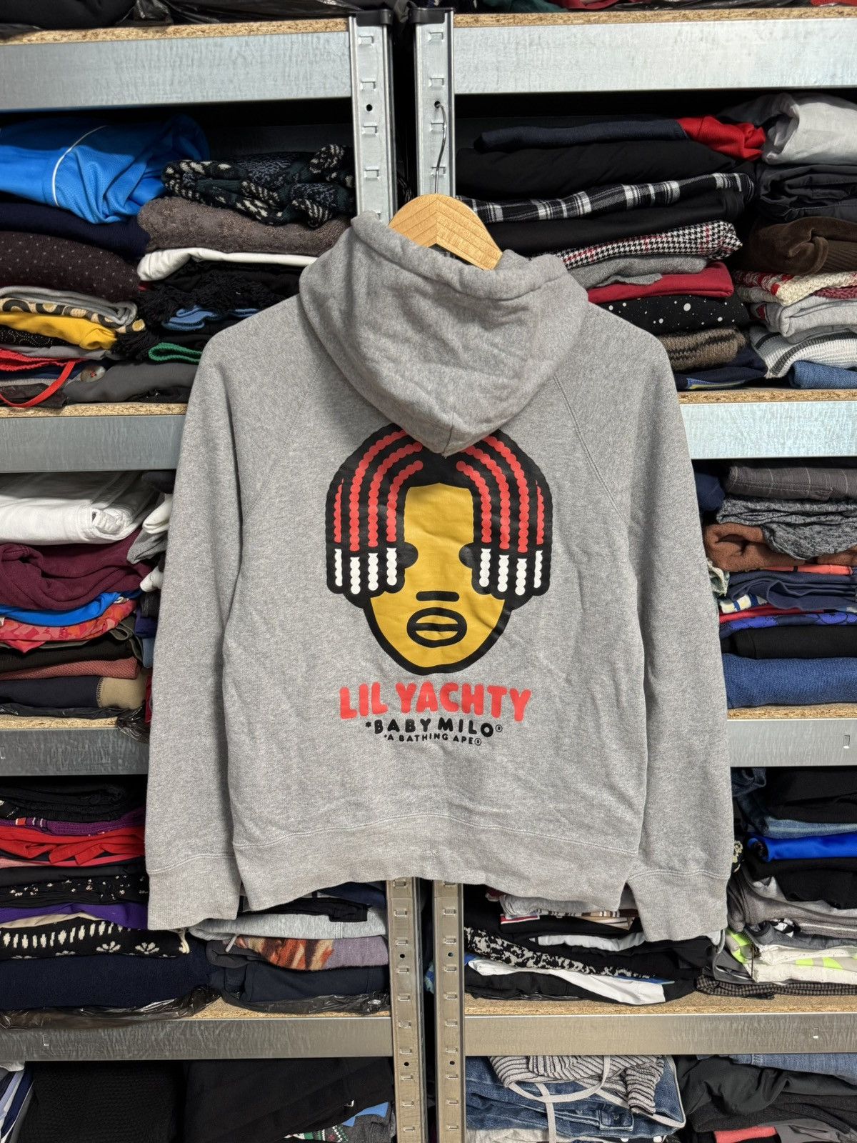 Bape Mens Bape x Lil Yachty Baby Milo Gray Hoodie Size S Pullover Size US S / EU 44-46 / 1 - 3 Thumbnail