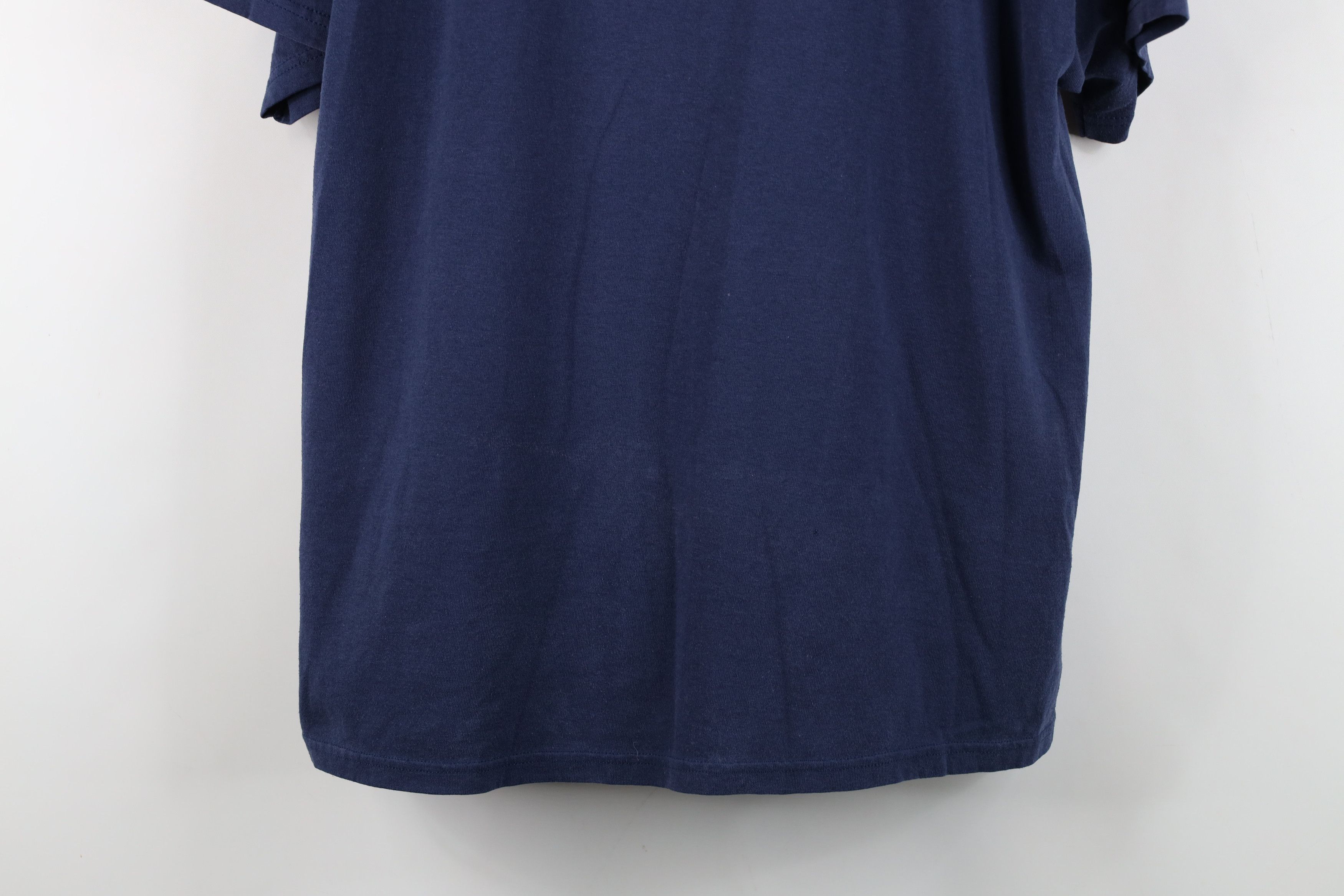 Hanes Vintage 90s Hanes Heavyweight Blank T-Shirt Navy Blue Size US L / EU 52-54 / 3 - 3 Thumbnail