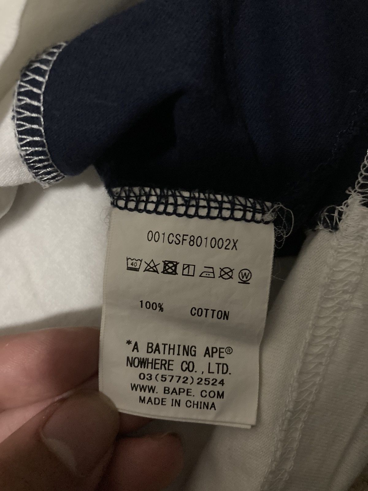 Bape 2015 Bape Split Cut Reconstructed Tee White College Logo OG Size US L / EU 52-54 / 3 - 8 Thumbnail
